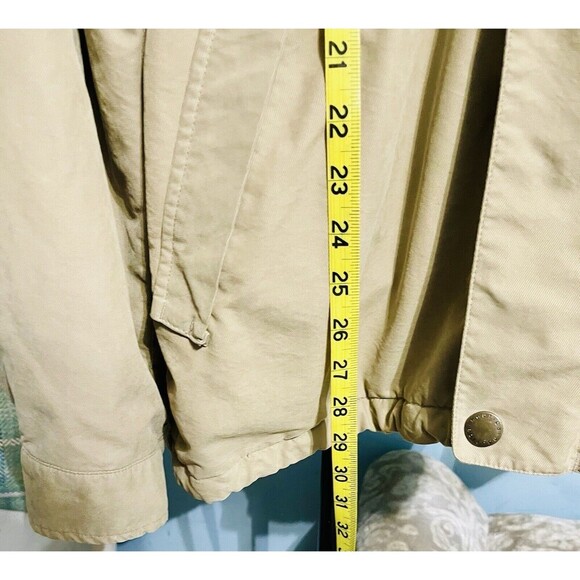 Men’s Vintage Tan Nautica Jacket SzXL Zip Front With Pockets Hidden Hood - Picture 10 of 16